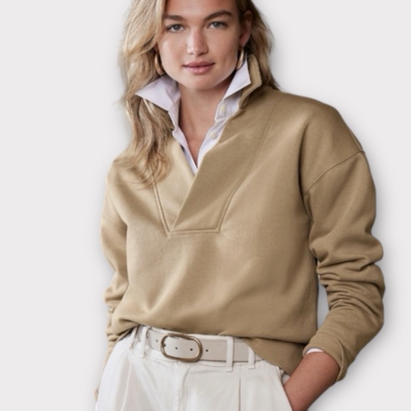Banana Republic Tops - Banana Republic • Fleece Polo Sweatshirt